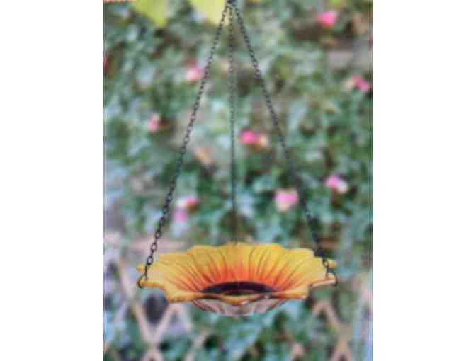 Hanging Glass Sunflower Birdfeeder