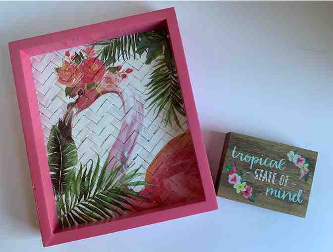 Be in a Tropical State of Mind - Flamingo Picture and Plaque