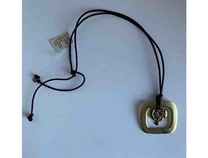 Modern Geo Corded Necklace with Heart by Noelle with Mannequin Necklace Holder