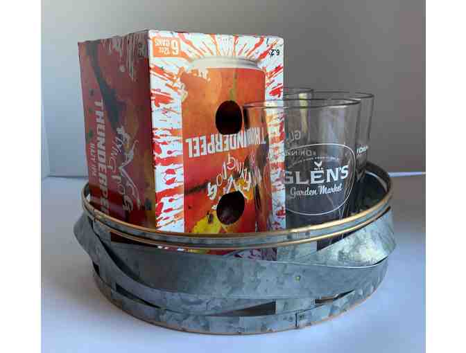 Flying Dog Beer - Galvanized Tray - Four Beer Glasses