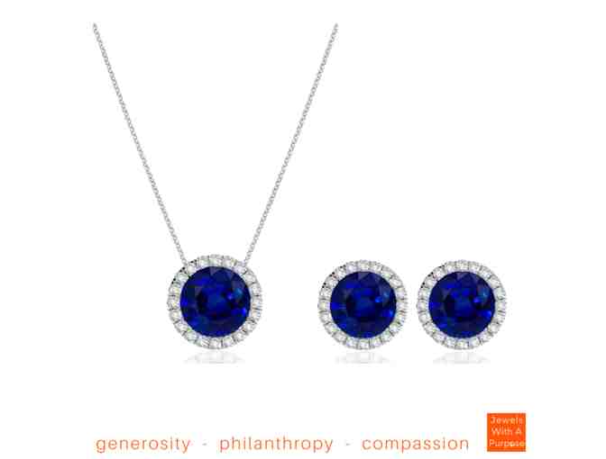 Modern Sapphires Necklace &amp; Earrings Set - Photo 1