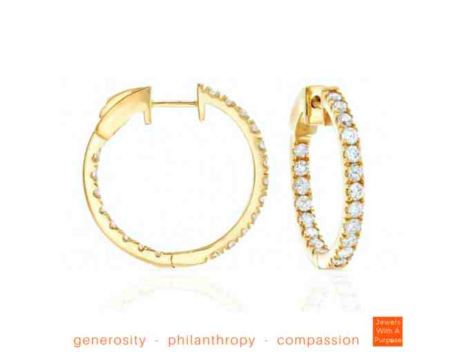 Dazzle All Day 1' Hoops in Yellow Gold