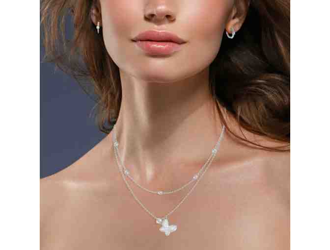 You Are My Butterfly! Necklace and Earrings Set in White Gold