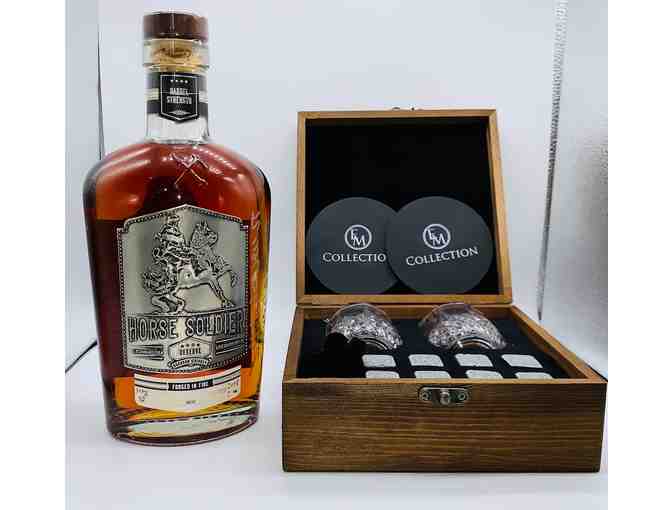 Horse Solder Bourbon (Signed by Distillers) and Special Glass Set