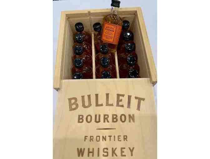 Wooden Case of 15 50 ML Bottles Bulleit Bourbon Whiskey