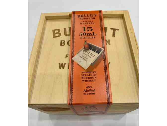 Wooden Case of 15 50 ML Bottles Bulleit Bourbon Whiskey