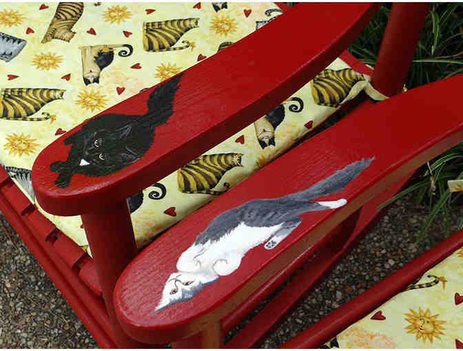 'Cats Rock' Pair of Red Rockers by Martha Lewis and Maggie Jackson
