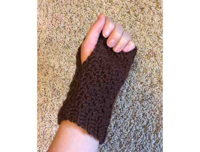 Brown Fingerless Gloves - Homemade