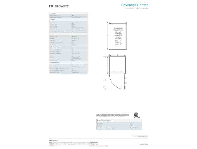 FULLY STOCKED Frigidaire Beverage Center Under-Counter Refrigerator