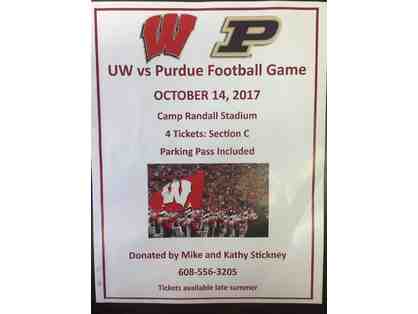 UW Badgers football tickets vs. Purdue + parking