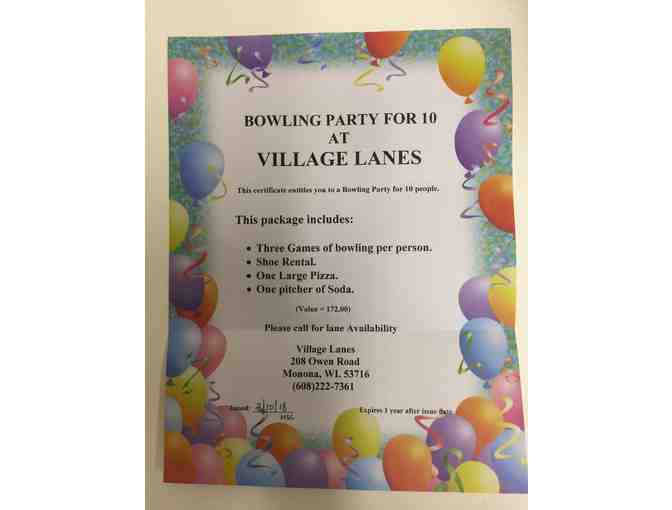 Bowling Party for 10 at Village Lanes