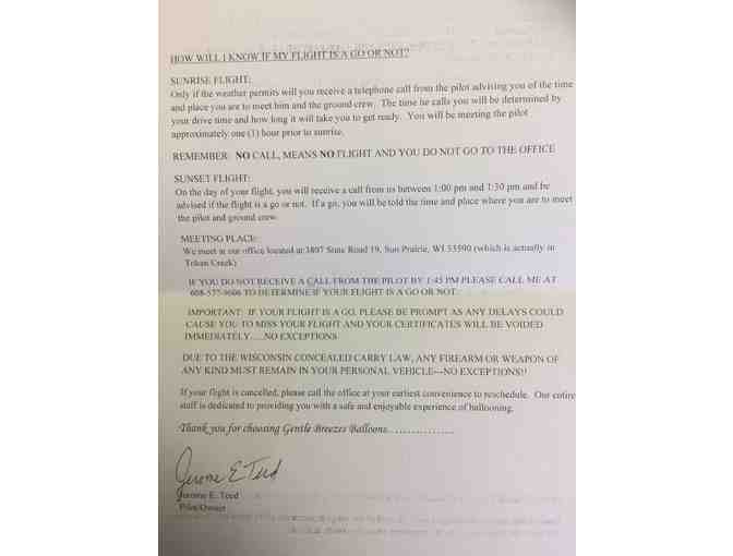 Hot air balloon flight for two