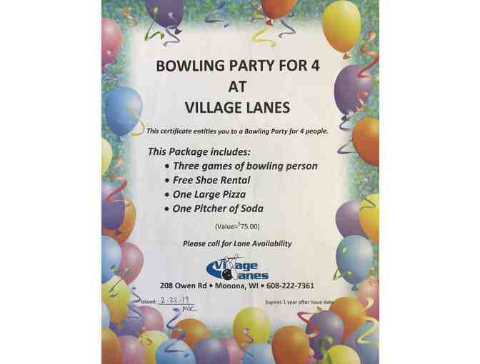 Bowling Party for 4 at Village Lanes