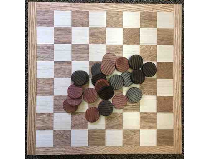Handcrafted checkerboard/tic-tac-toe board/checkers
