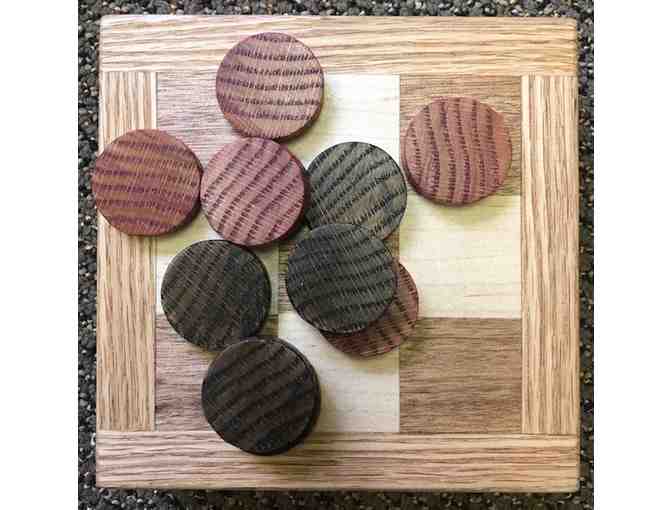 Handcrafted checkerboard/tic-tac-toe board/checkers