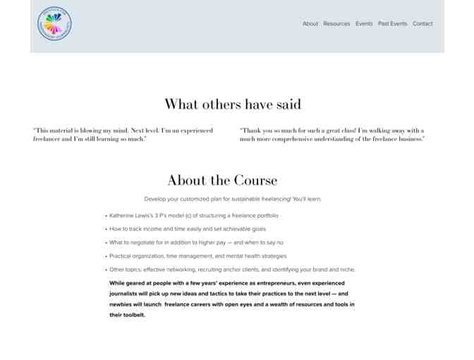 One Enrollment in the IIJ's Business of Freelancing Course (Online)