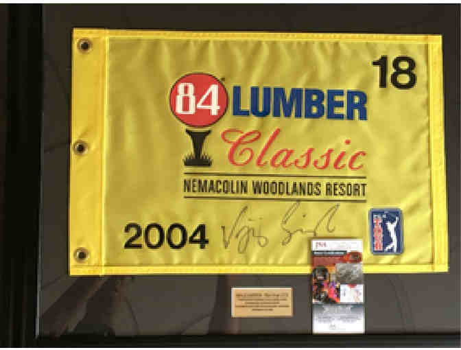 Vijay Singh Autographed Pin Flag from the 2004 84 Lumber Classic