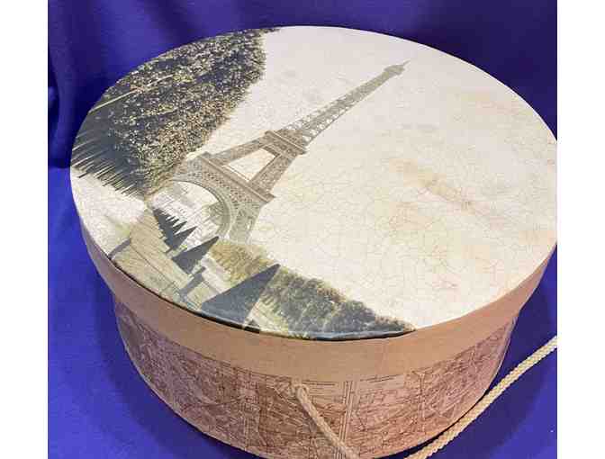 Replica of a Vintage Ladies Hat Box - Eiffel Tower