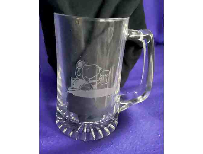 Two Glass Mugs - Black and Etched