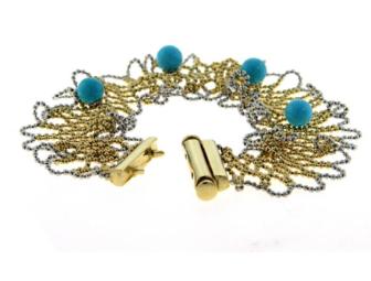 18-Karat Yellow Gold and Turquoise Bracelet
