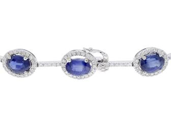 18-Karat White Gold and Blue Sapphire Bracelet