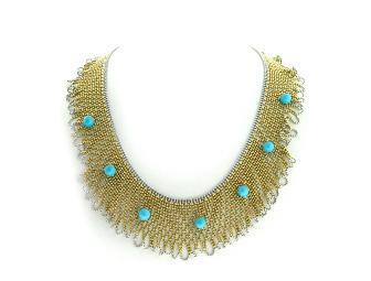 18-Karat Yellow Gold and Turquoise Necklace