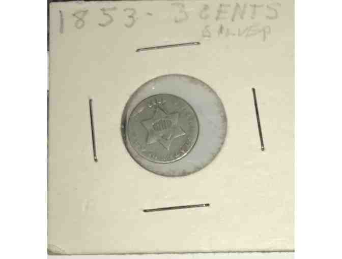 1853 Silver 3 cent piece