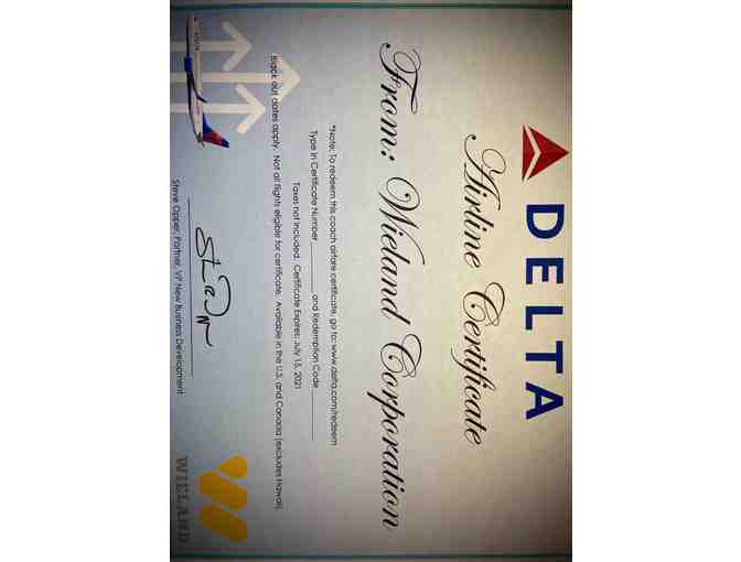 Delta Airlines Travel Voucher