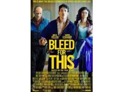 Bleed For This Movie Poster Autographed by Miles Teller, Aaron Eckhart and Ben Younger
