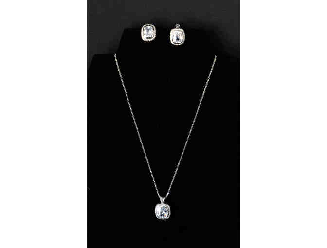 Sterling Silver & Cubic Zirconia Pendant and Earrings Set