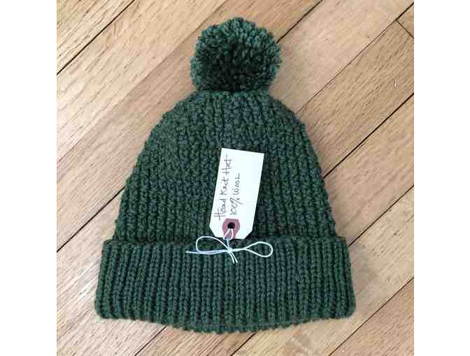 Hand knit 100% wool hat