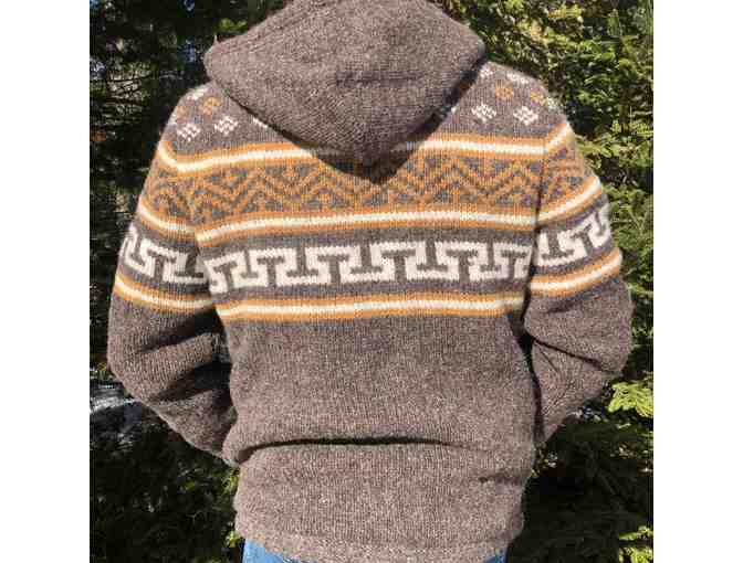Sherpa Men's Handknit zipper front sweater jacket size L - Photo 2