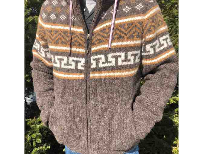 Sherpa Men's Handknit zipper front sweater jacket size L - Photo 1