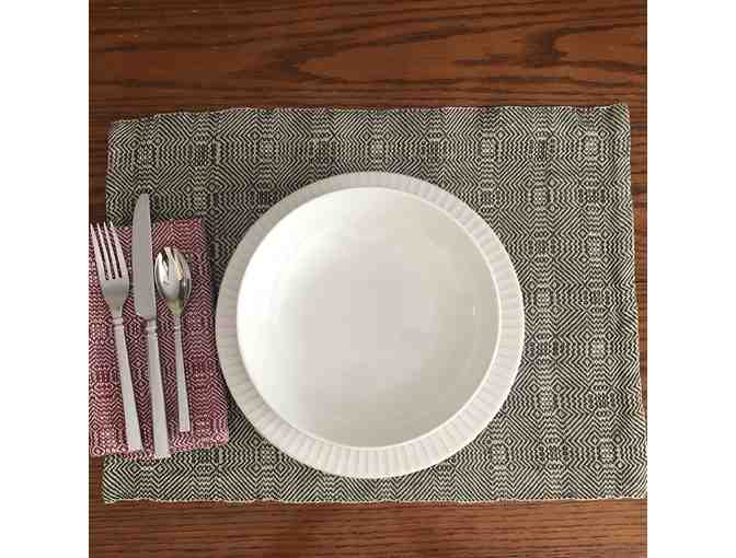 Beautifully Hand-woven set of 6 cotton placemats and 4 multicolored napkins