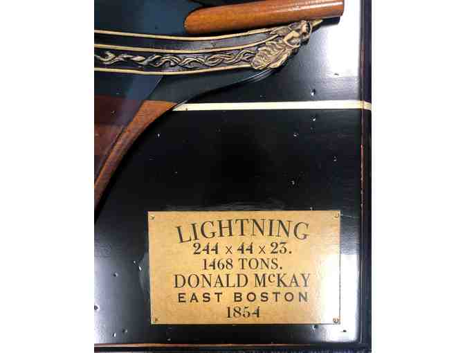 Hurlbutt Designs - Wooden replica of half hull of1854 Clipper Ship 'Lightning'