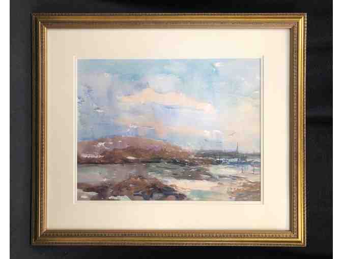 Morning at Cape Porpoise, by Carol Gagnon Watercolor, framed, matted and ready to hang