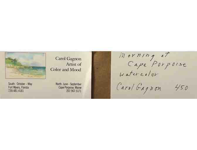 Morning at Cape Porpoise, by Carol Gagnon Watercolor, framed, matted and ready to hang
