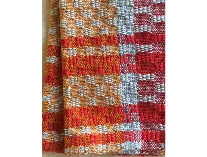 Beautifully Hand-Woven Kitchen Towel - Red, Gray, Orange