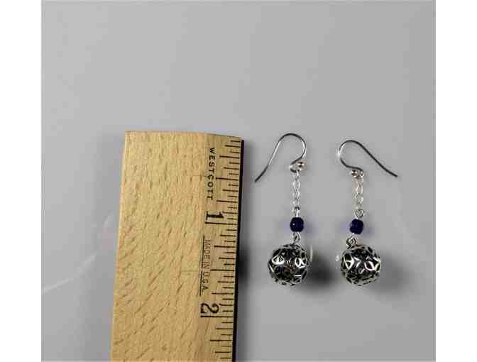 Sterling Silver Peace Sign Necklace & Earrings Set