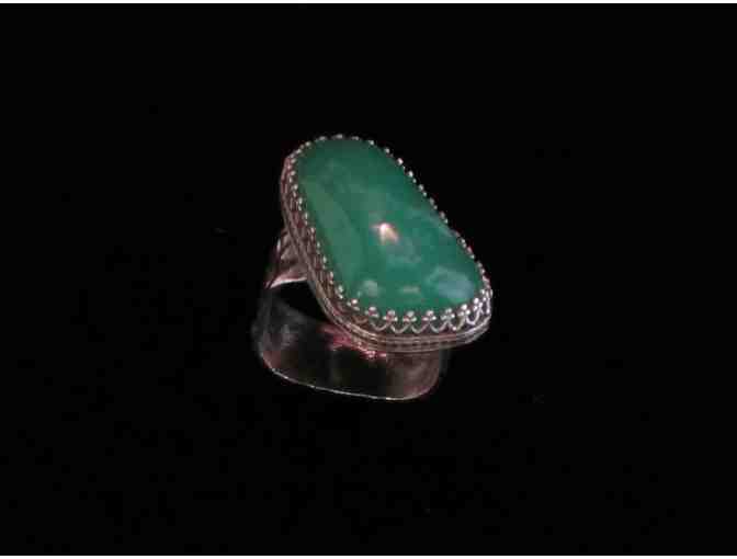 Handcrafted Chrysoprase Sterling Silver Ring