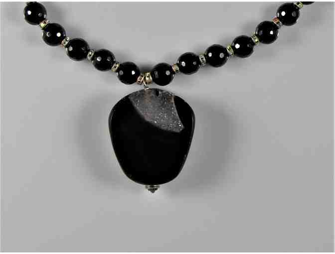 Handcrafted Black Onyx Necklace & Earrings