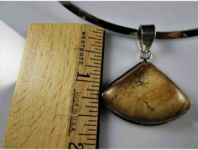 Natural Jasper in Sterling Silver Necklace
