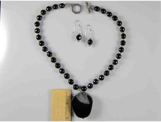 Handcrafted Black Onyx Necklace & Earrings