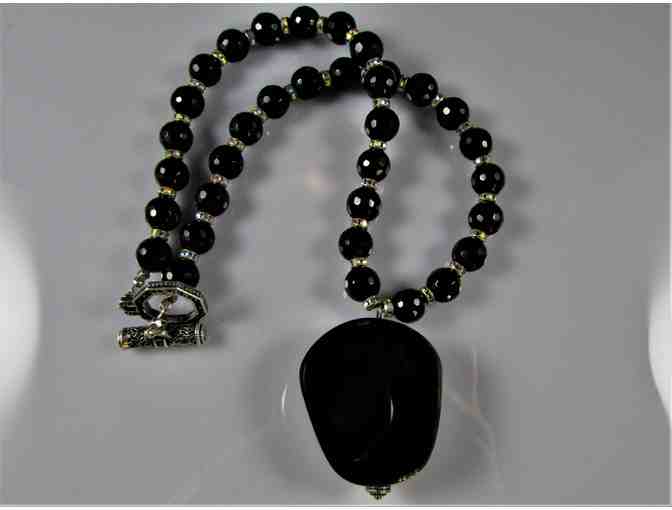 Handcrafted Black Onyx Necklace & Earrings