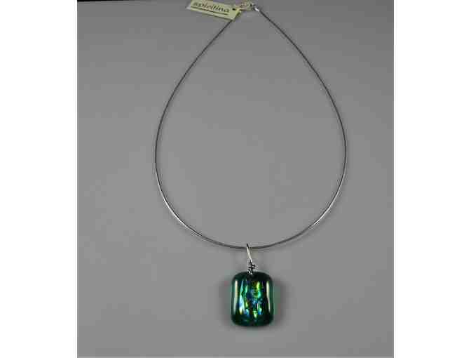 Dichroic Glass Sterling Silver Necklace