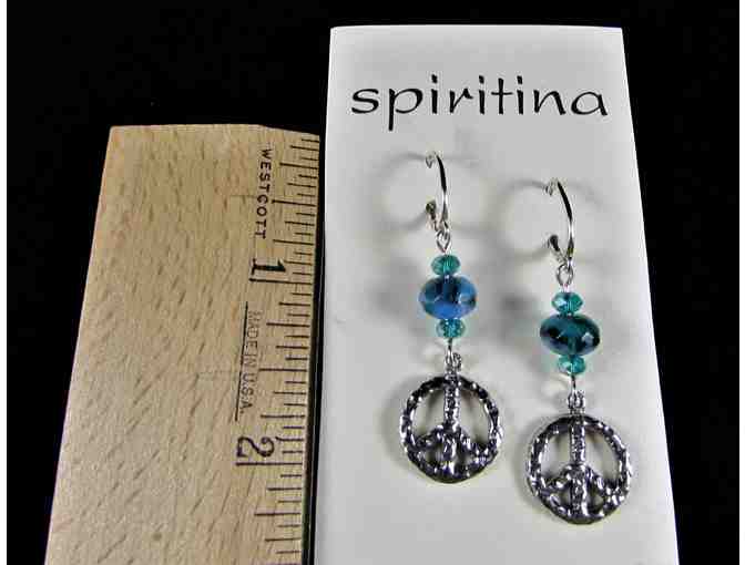 Swarovski Crystal and Czech Bead Peace Sign Earrings