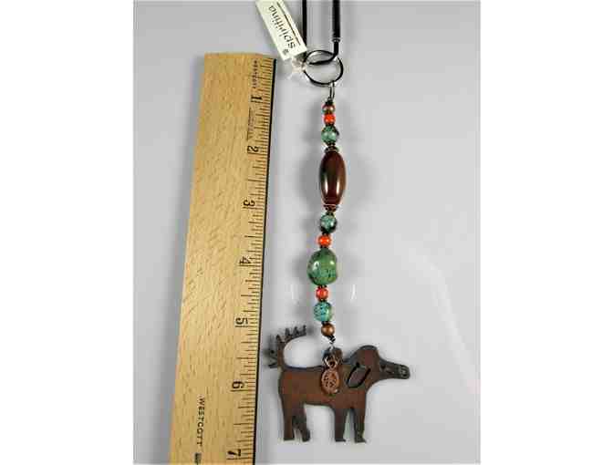 Rustic Metal Dog Beaded Key Chain