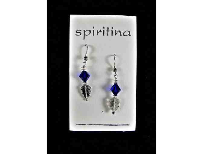 Dark Blue Swarovski Crystal Earrings