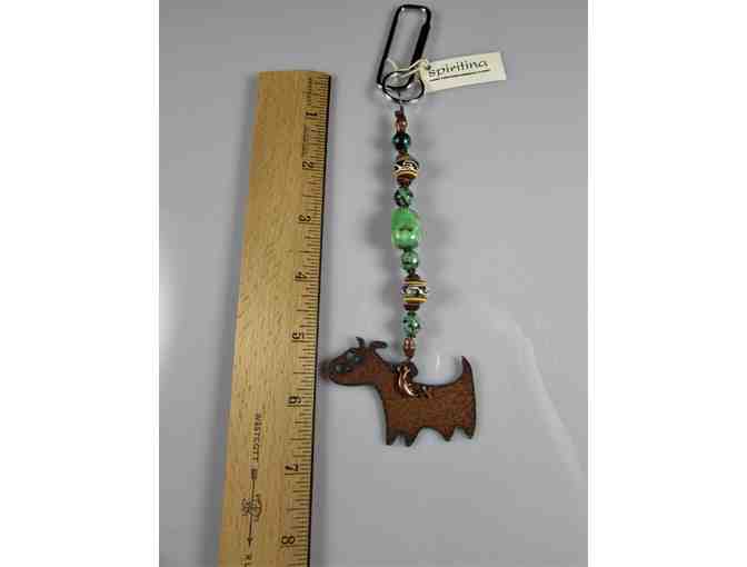 Rustic Metal Dog Beaded Key Chain