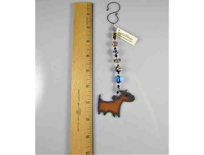 Rustic Metal Dog Beaded Ornament